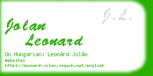 jolan leonard business card